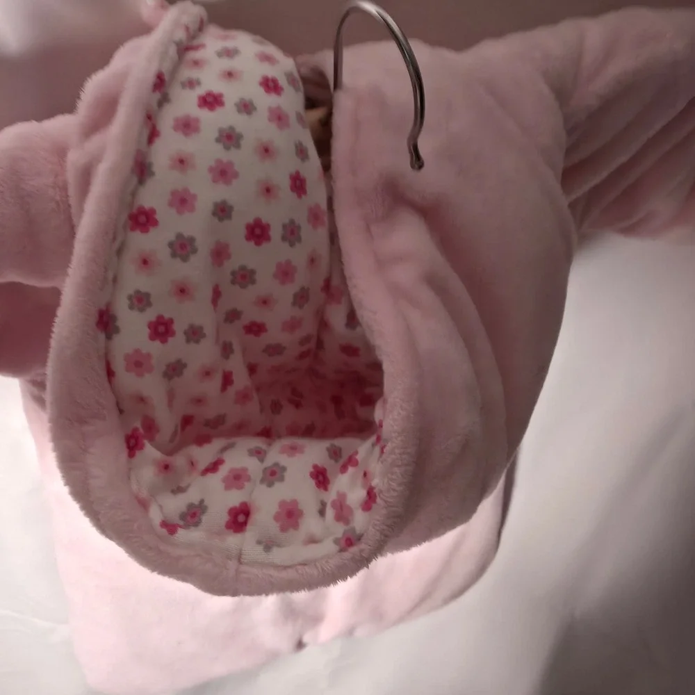 Child of Mine by Carters Pink Bunny Fleece Pram‎ Snowsuit 3-6M